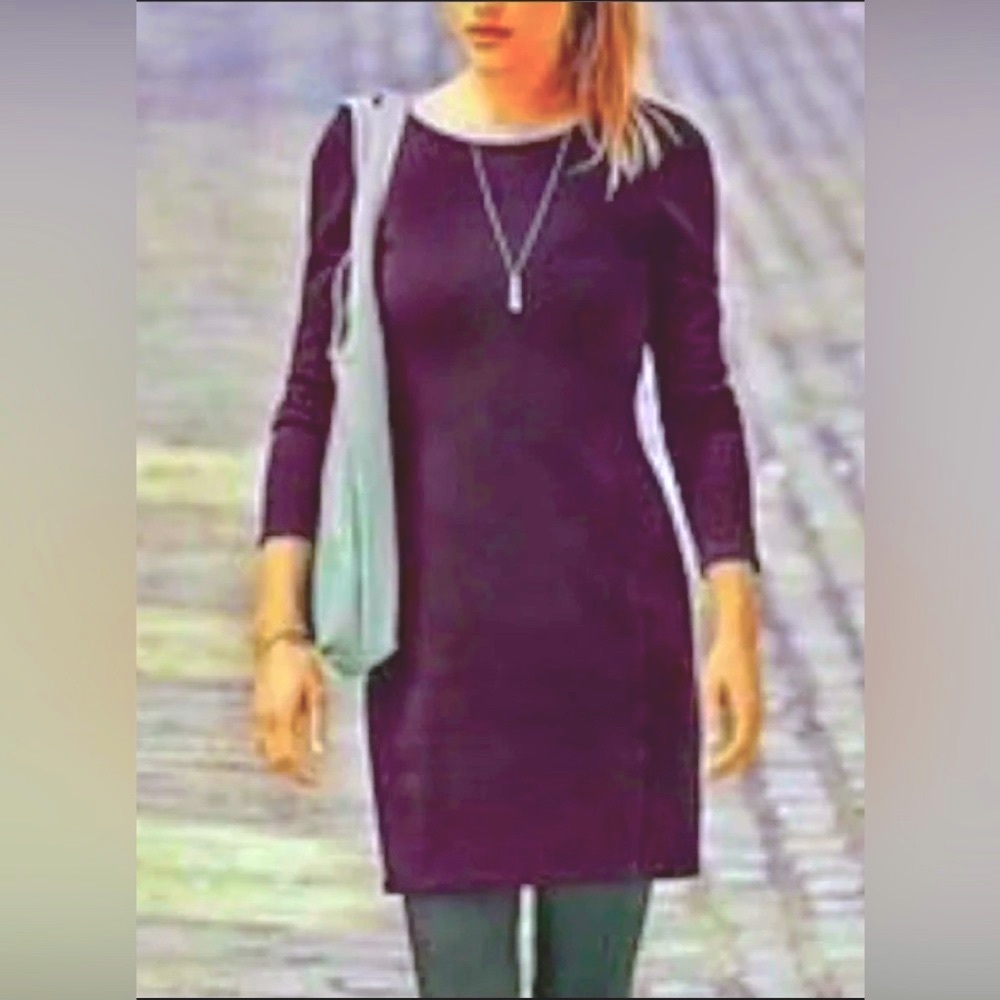 Athleta Long Sleeve Deep Mauve Ponte Mini Dress ZB3